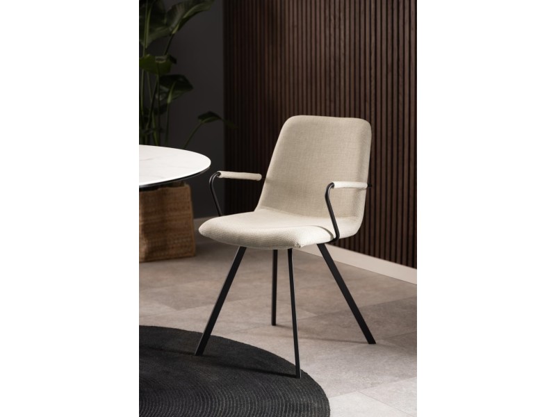 Krzesło z podłokietnikami Selina beżowe - ACTONA